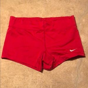 red nike biker shorts